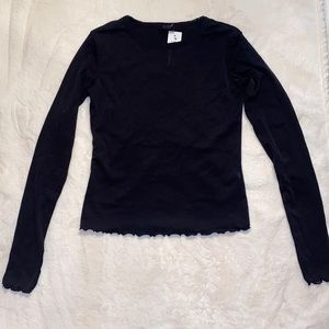 Brandy Melville black mesh long sleeve top🖤